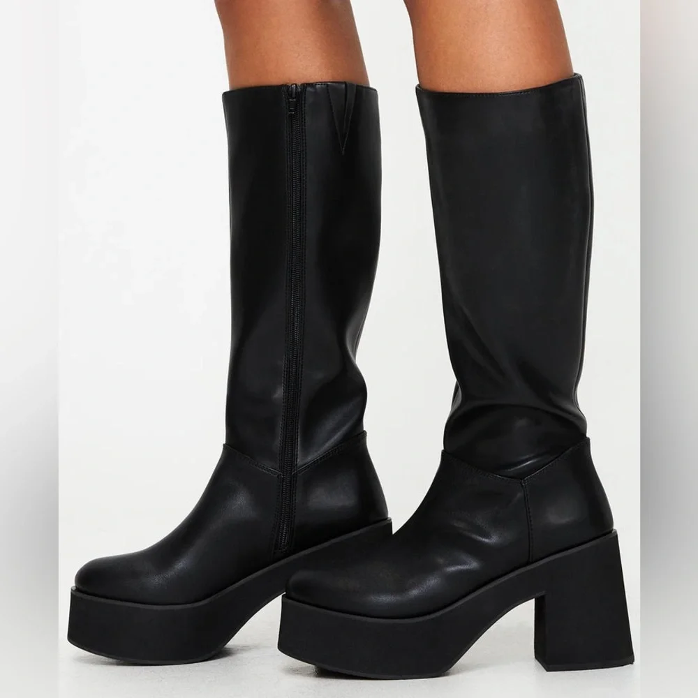 Princess Polly platform moto style vegan leather boots nwot_2